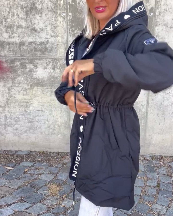 Sophie | Women's Hooded Drawstring Relaxed-Fit Midi Coat