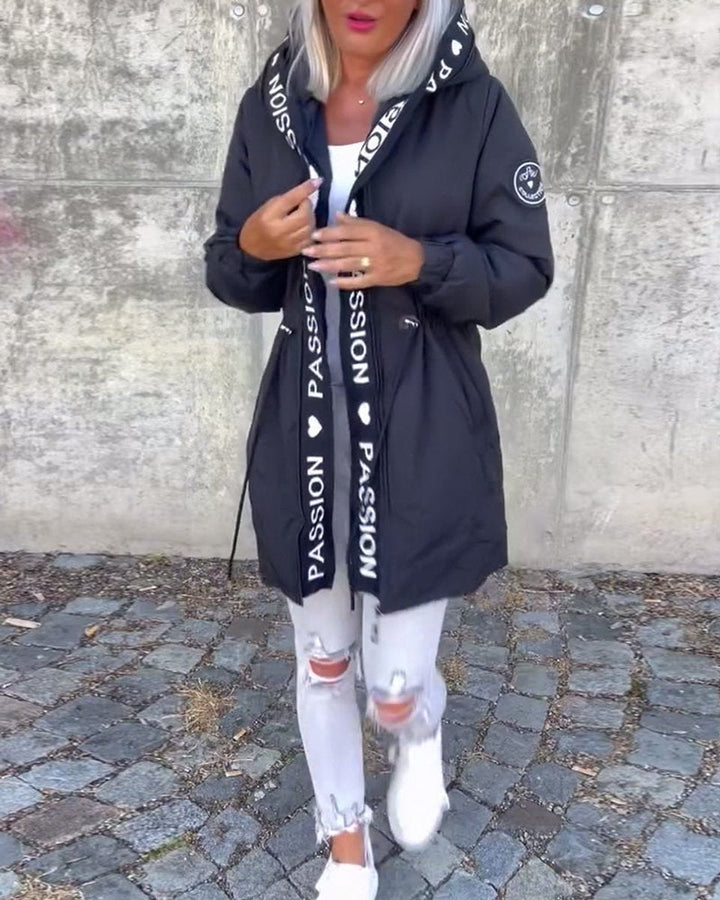 Sophie | Women's Hooded Drawstring Relaxed-Fit Midi Coat