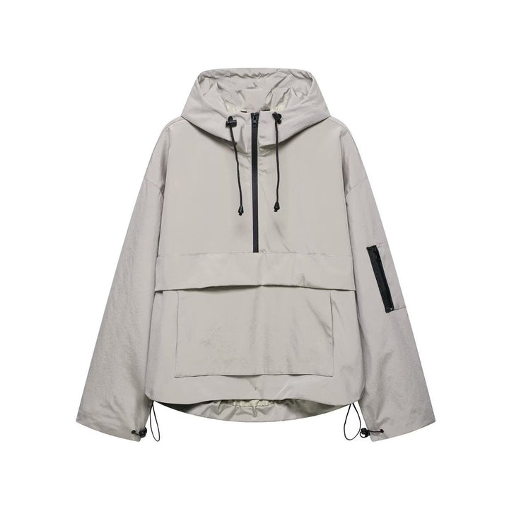 Florence | Women's Hooded Pullover Anorak Quilted Jacket Windproof Half-Zip