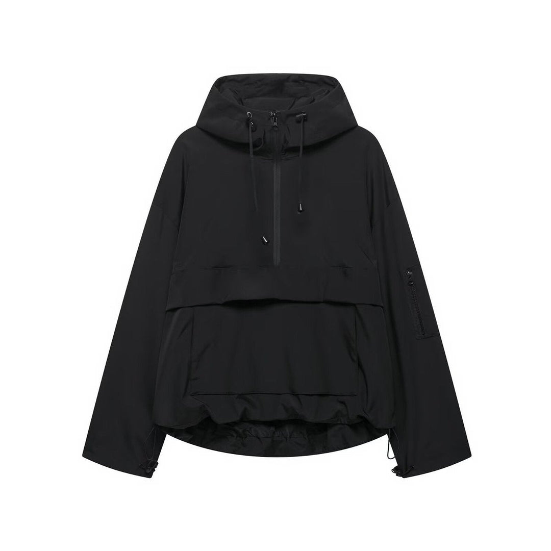 Florence | Women's Hooded Pullover Anorak Quilted Jacket Windproof Half-Zip
