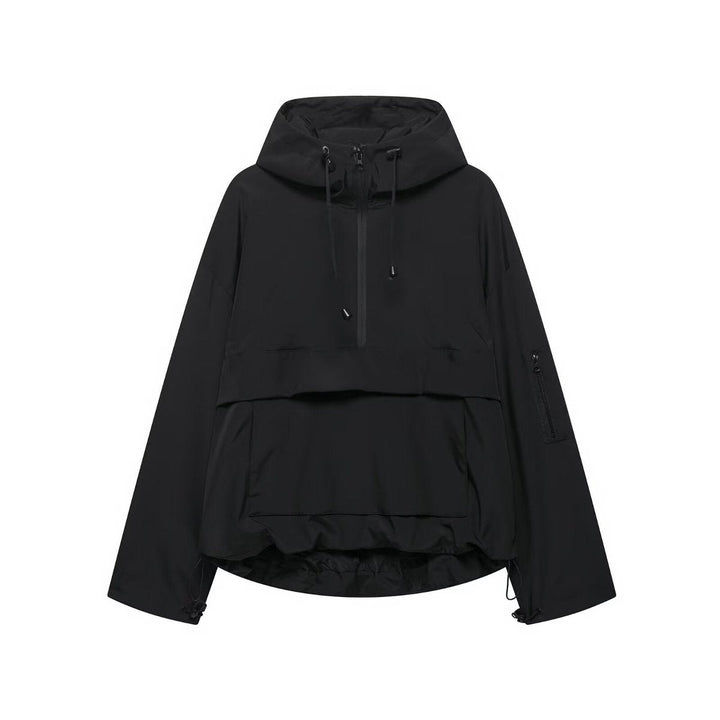 Florence | Women's Hooded Pullover Anorak Quilted Jacket Windproof Half-Zip