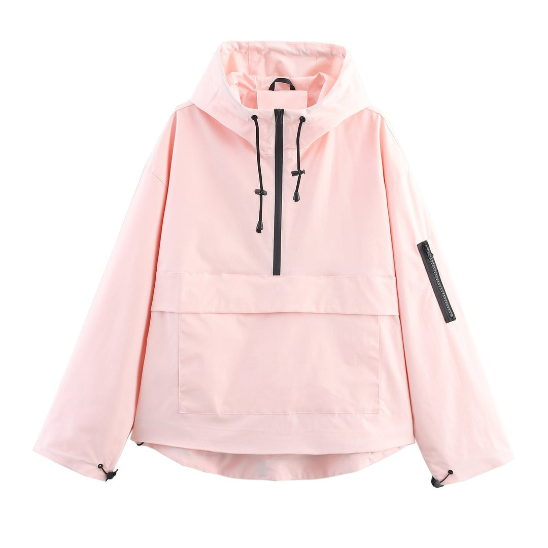 Florence | Women's Hooded Pullover Anorak Quilted Jacket Windproof Half-Zip