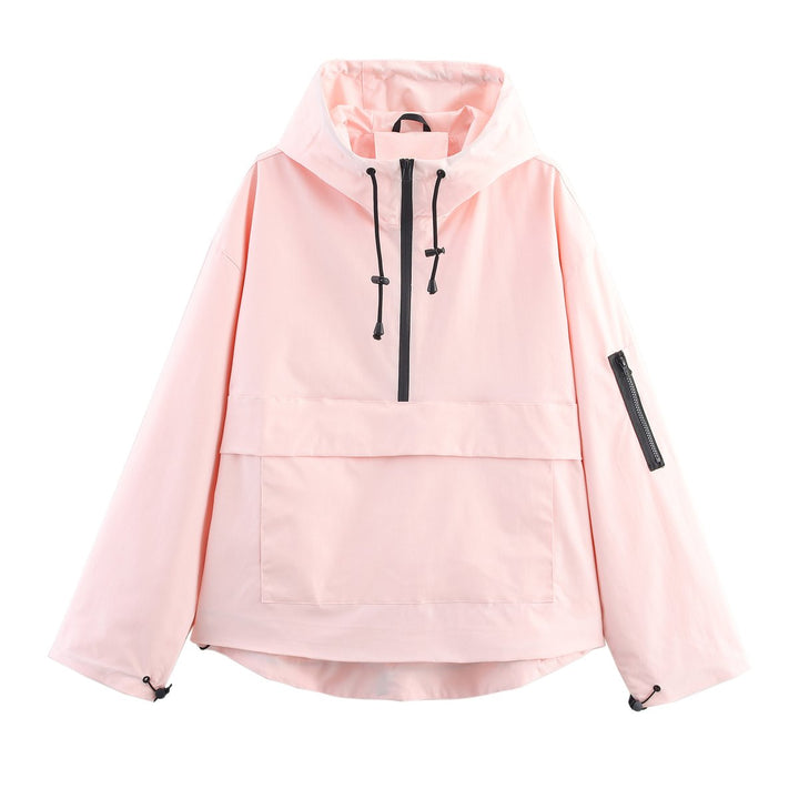 Florence | Women's Hooded Pullover Anorak Quilted Jacket Windproof Half-Zip