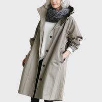 Ella | Women's Hooded Water-Repellent Oversized Long Trench Coat