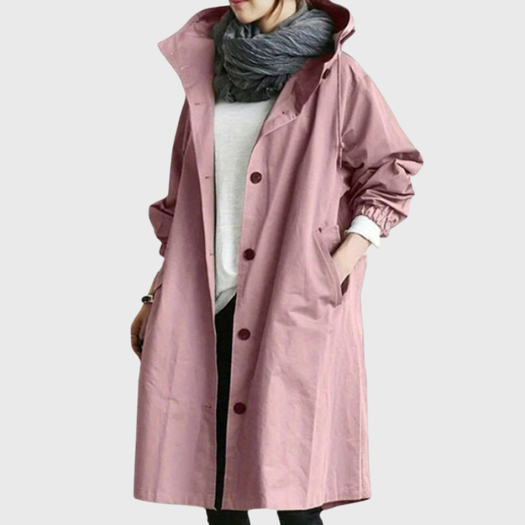 Ella | Women's Hooded Water-Repellent Oversized Long Trench Coat