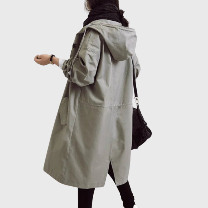 Ella | Women's Hooded Water-Repellent Oversized Long Trench Coat