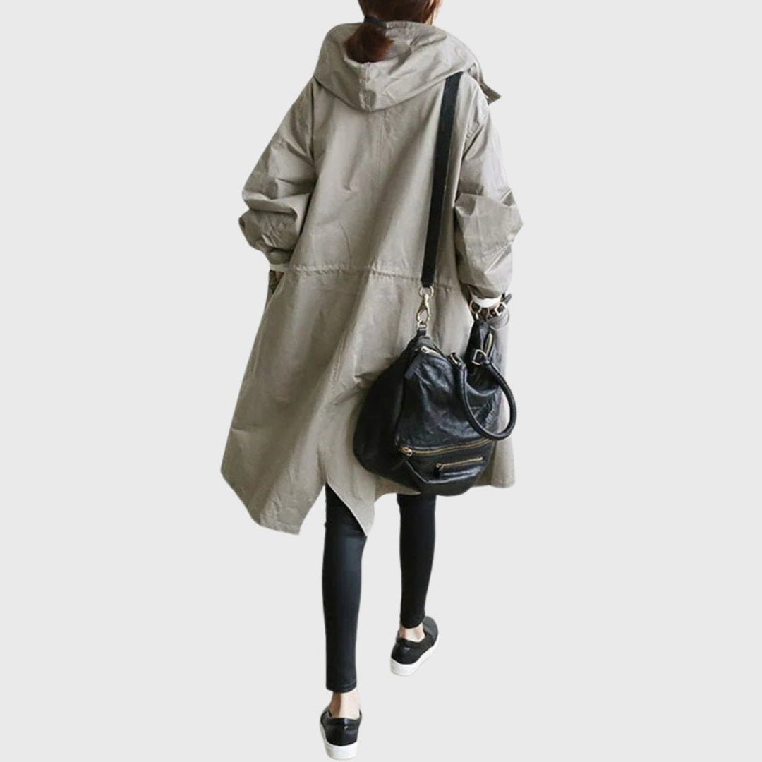 Ella | Women's Hooded Water-Repellent Oversized Long Trench Coat