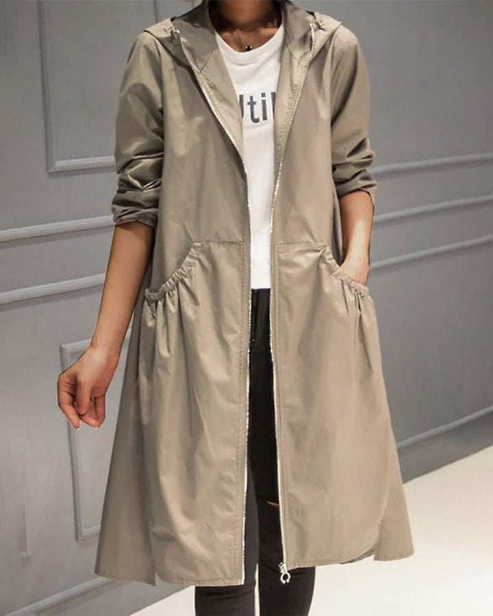 Scarlett | Women's Hooded Waterproof Longline Trench Coat