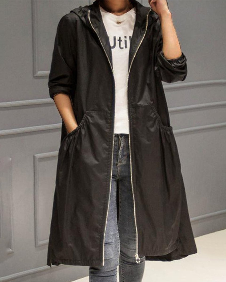 Scarlett | Women's Hooded Waterproof Longline Trench Coat