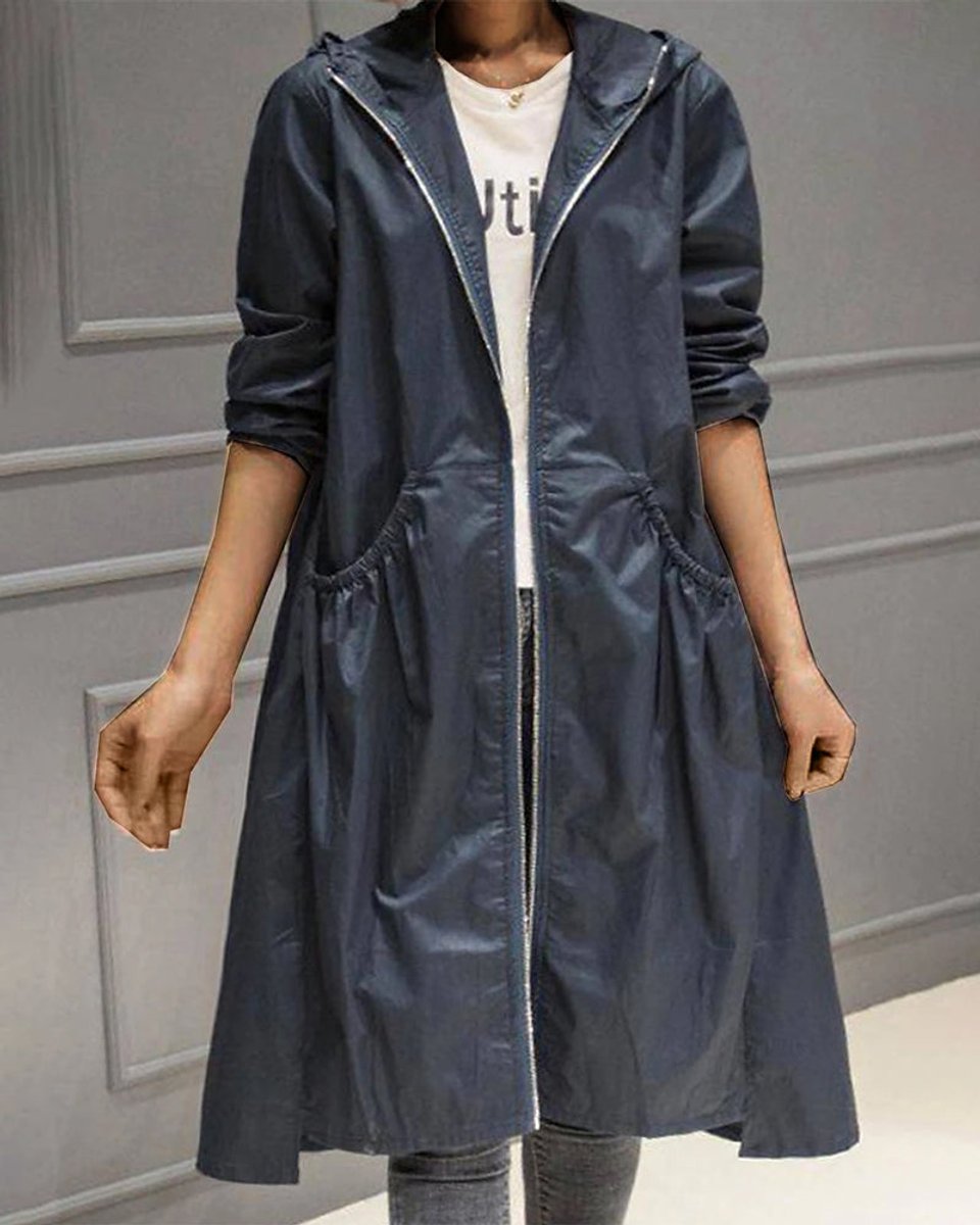 Scarlett | Women's Hooded Waterproof Longline Trench Coat