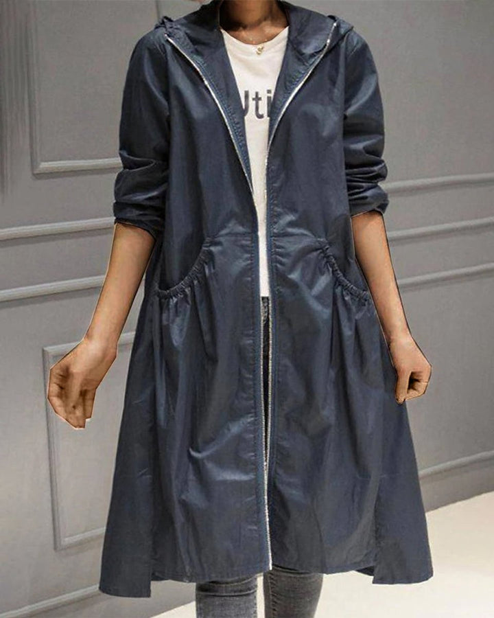 Scarlett | Women's Hooded Waterproof Longline Trench Coat