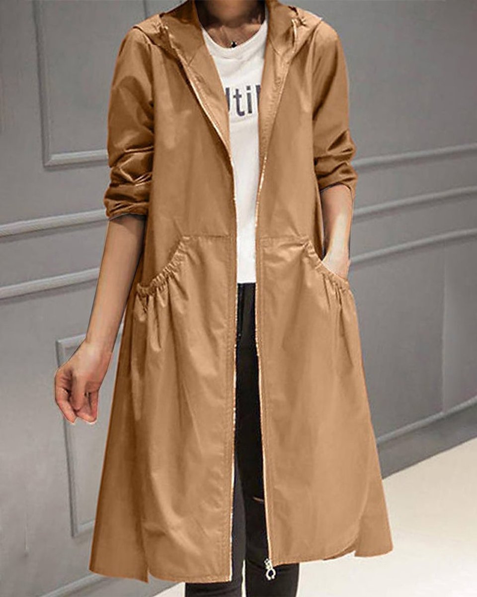 Scarlett | Women's Hooded Waterproof Longline Trench Coat