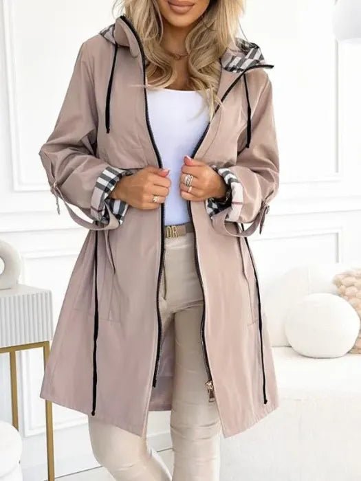 Evelyn | Women's Hooded Waterproof Windproof Zip Trench Coat