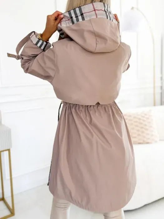 Evelyn | Women's Hooded Waterproof Windproof Zip Trench Coat
