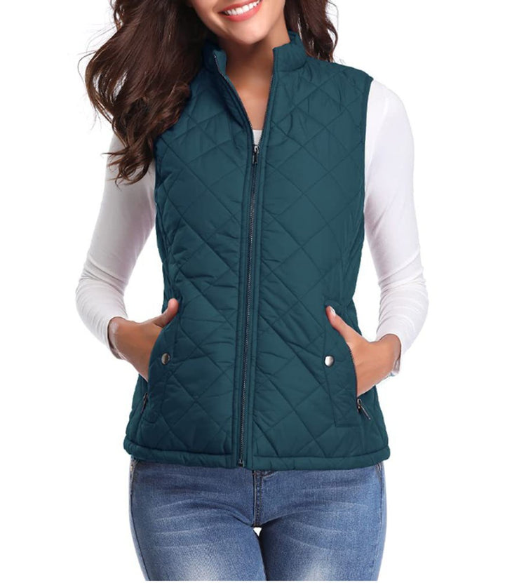 Amelia | Women's Lightweight Quilted Gilet Zip-Up Sleeveless Jacket