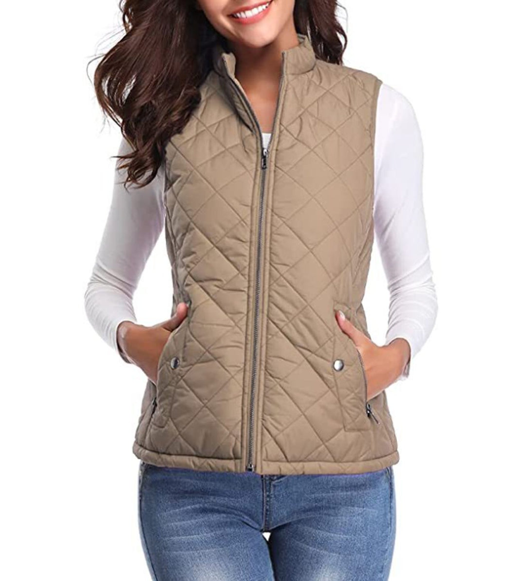 Amelia | Women's Lightweight Quilted Gilet Zip-Up Sleeveless Jacket