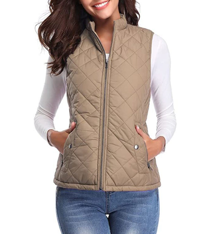 Amelia | Women's Lightweight Quilted Gilet Zip-Up Sleeveless Jacket