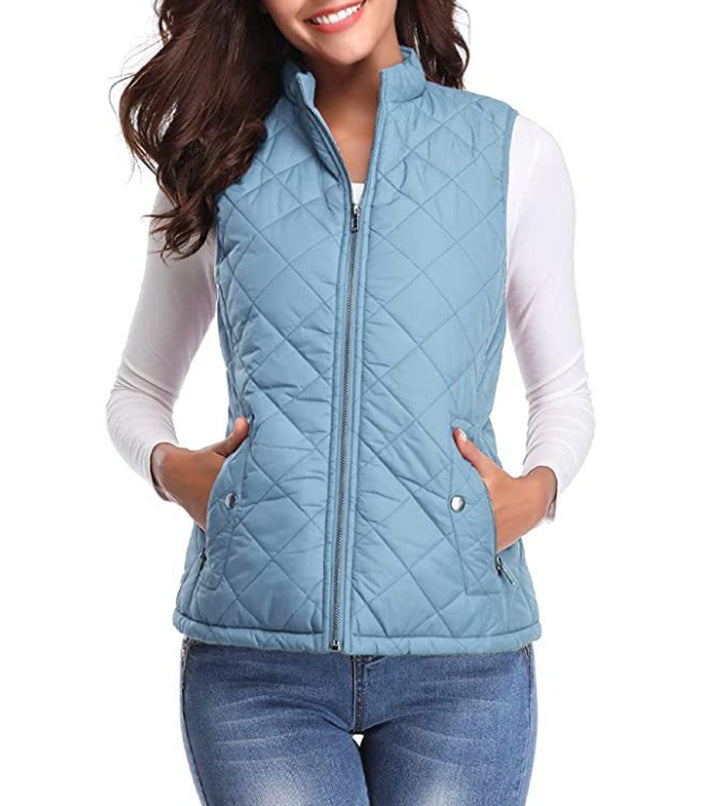 Amelia | Women's Lightweight Quilted Gilet Zip-Up Sleeveless Jacket