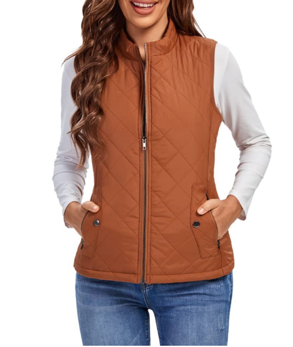 Amelia | Women's Lightweight Quilted Gilet Zip-Up Sleeveless Jacket