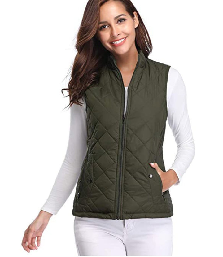 Amelia | Women's Lightweight Quilted Gilet Zip-Up Sleeveless Jacket