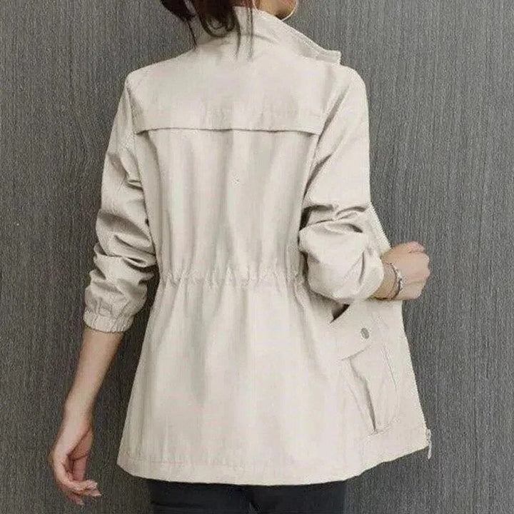 Sienna | Women's Lightweight Zip-Up Drawstring Transitional Bomber Jacket