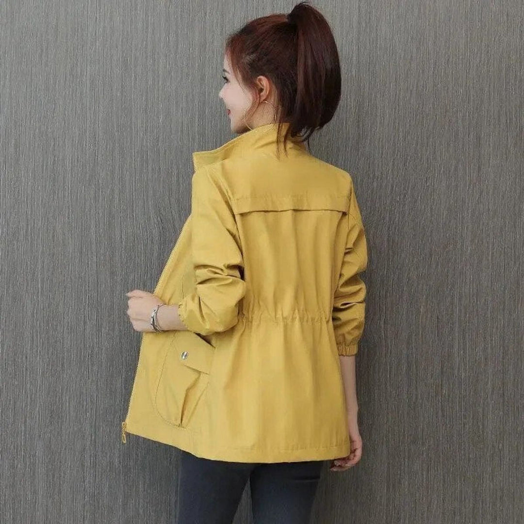 Sienna | Women's Lightweight Zip-Up Drawstring Transitional Bomber Jacket