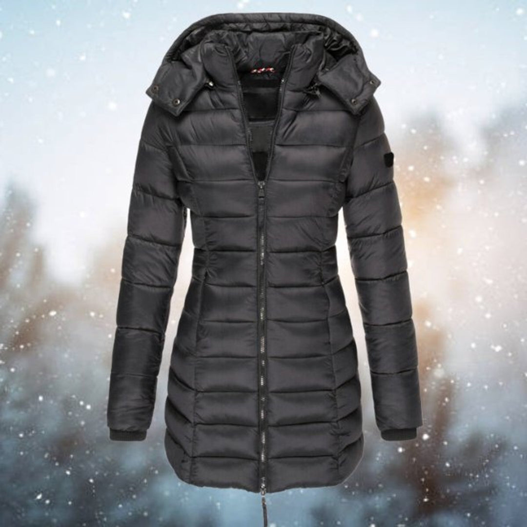 Emily | Women's Long Hooded Quilted Jacket Padded Puffer Coat