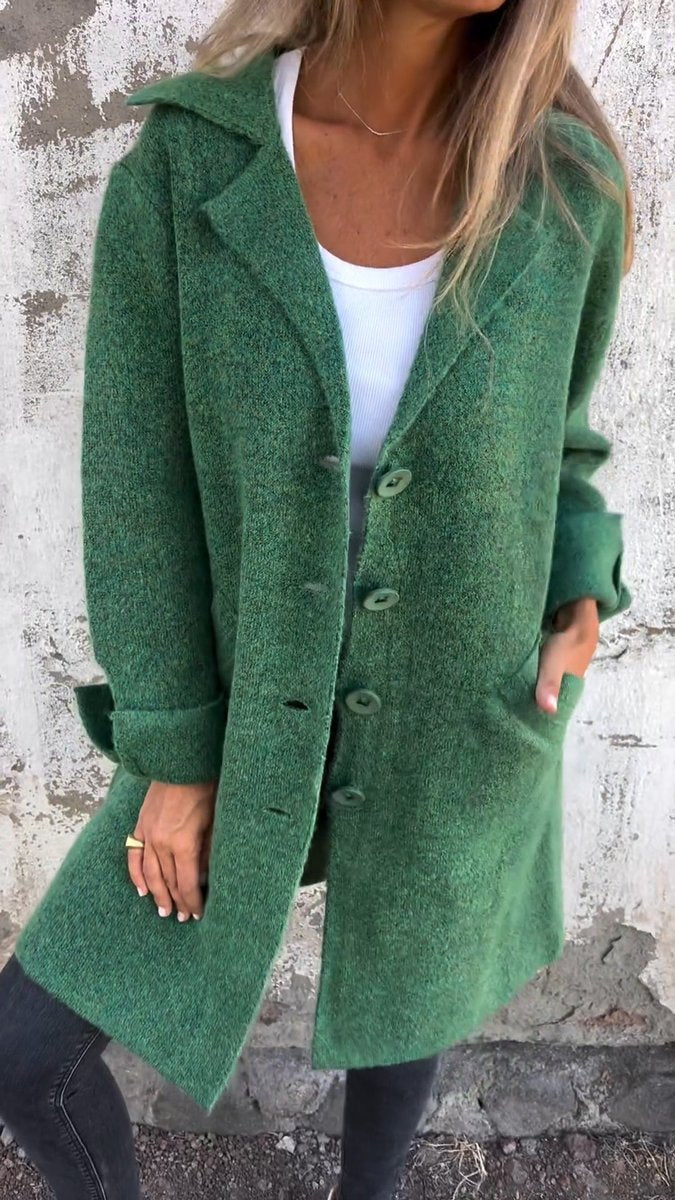 Isla | Women's Longline Button-Up Coat Lapel Collar Oversized Fit