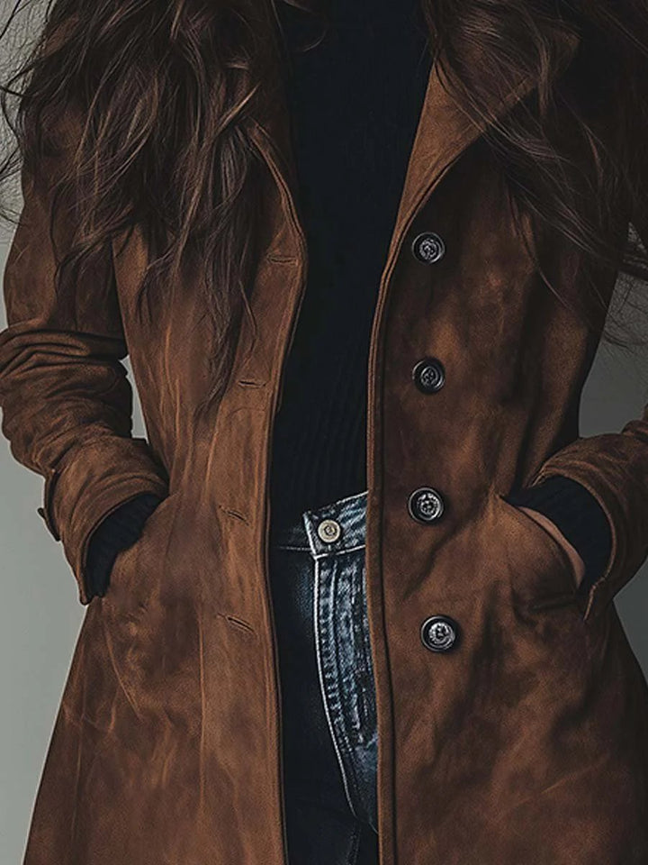Freya | Women's Longline Double-Breasted Tailored Trench Coat