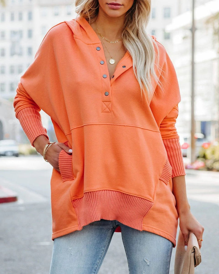 Rosie | Women's Longline Hooded Drawstring Tunic Sweatshirt