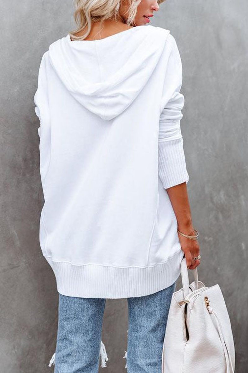 Rosie | Women's Longline Hooded Drawstring Tunic Sweatshirt