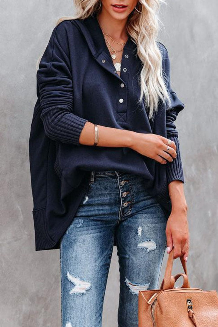 Rosie | Women's Longline Hooded Drawstring Tunic Sweatshirt