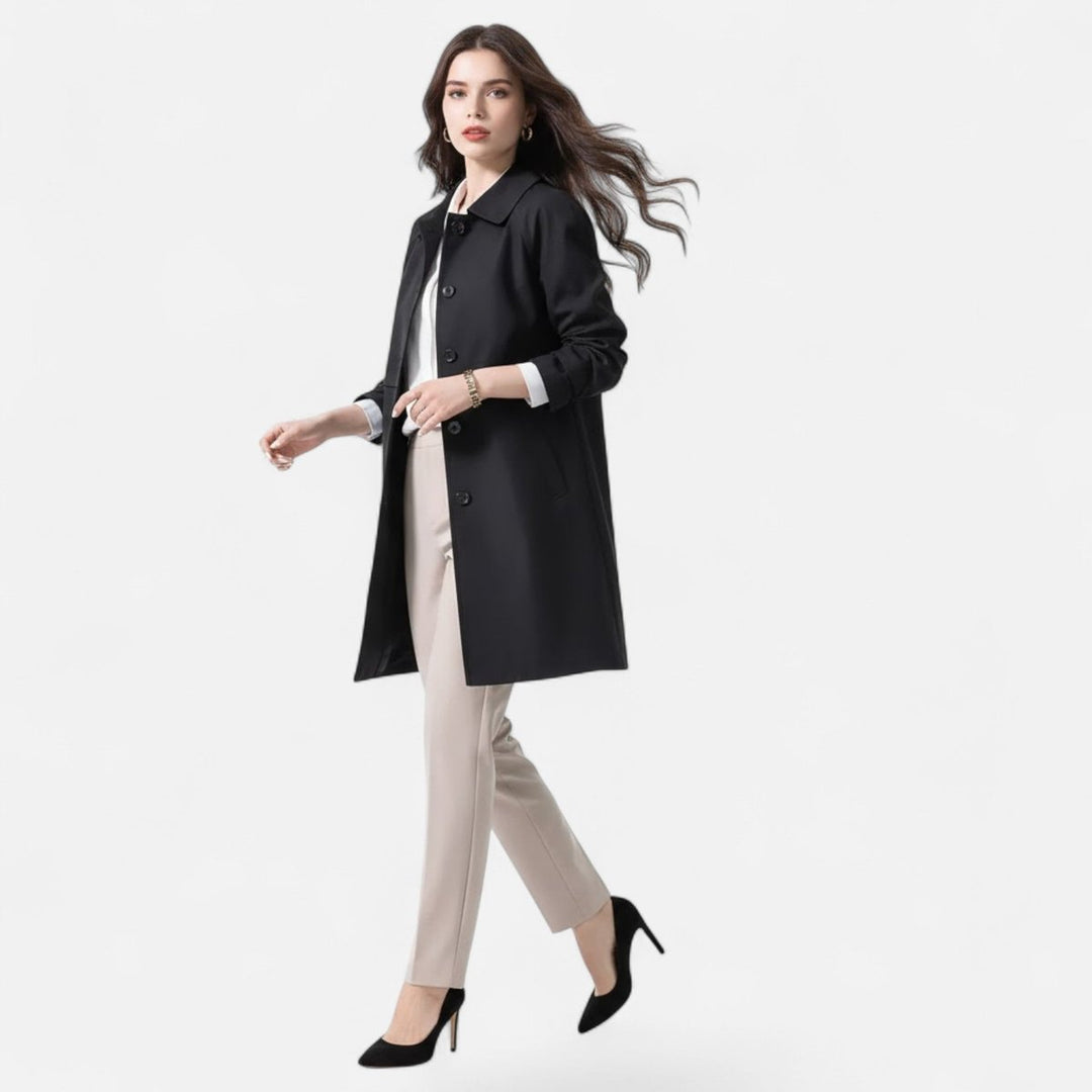 Emily | Women's Mid-Length Wool-Blend Double-Breasted Trench Coat