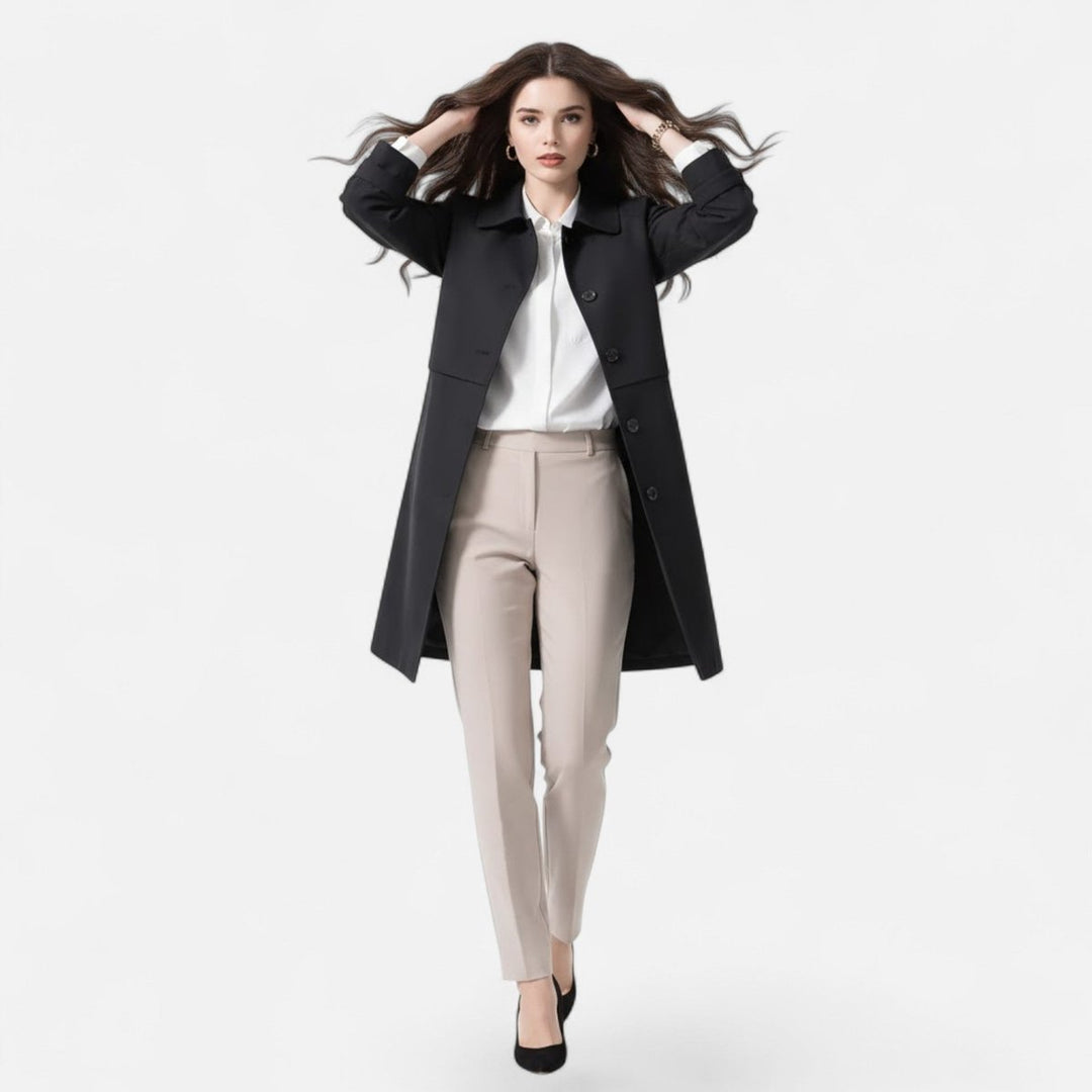 Emily | Women's Mid-Length Wool-Blend Double-Breasted Trench Coat