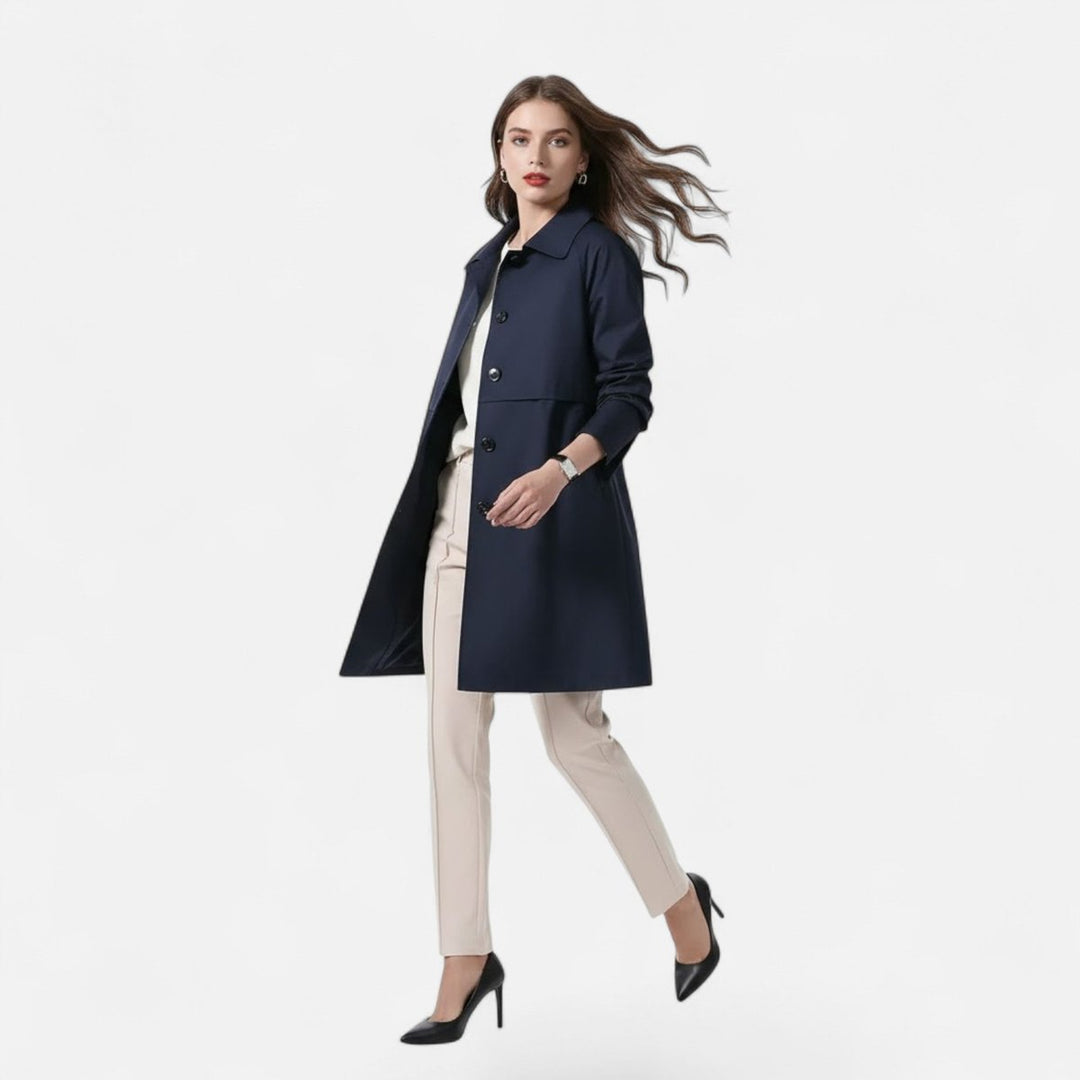 Emily | Women's Mid-Length Wool-Blend Double-Breasted Trench Coat