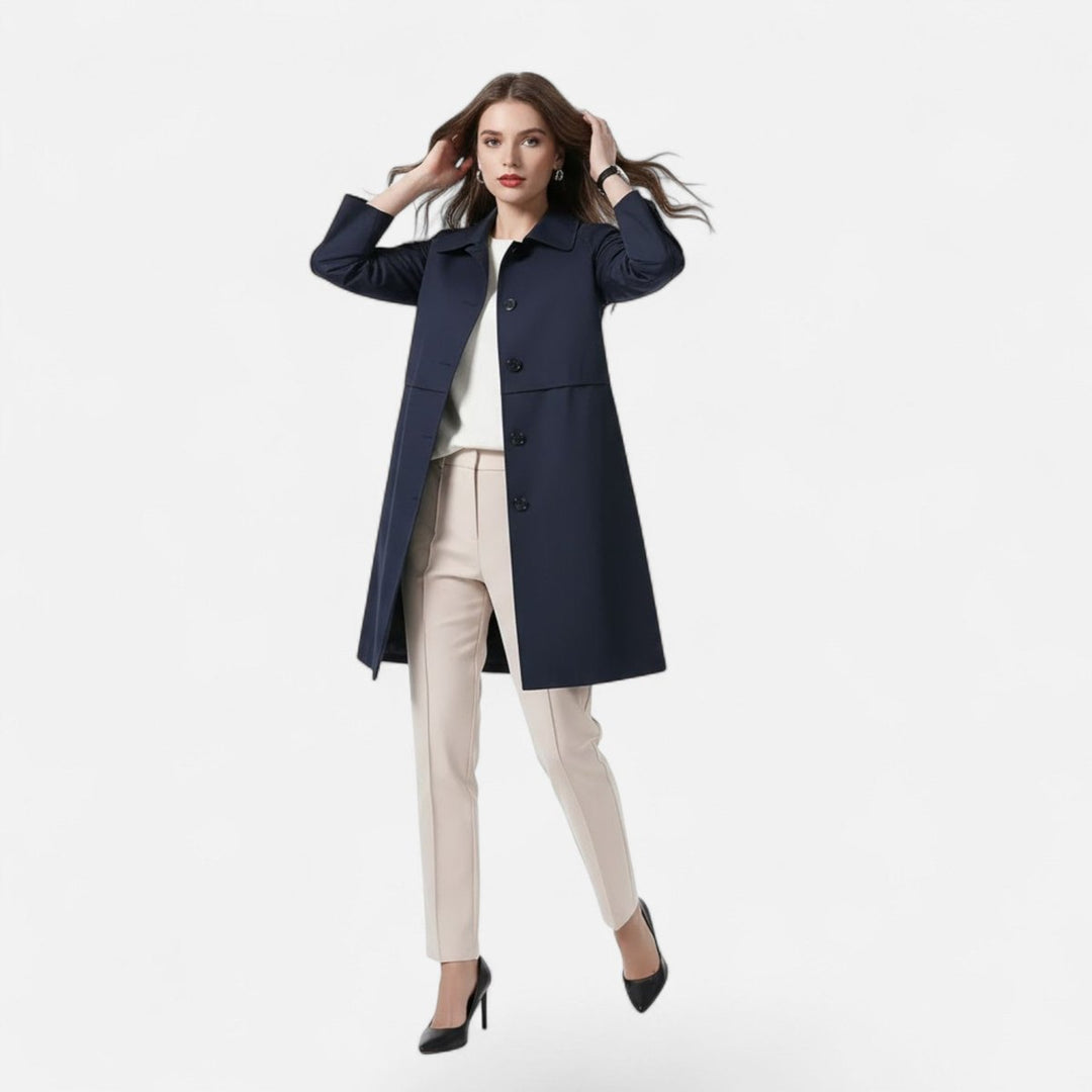 Emily | Women's Mid-Length Wool-Blend Double-Breasted Trench Coat