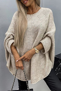 Florence | Women's Oversized Batwing-Sleeve Round-Neck Knit Sweater