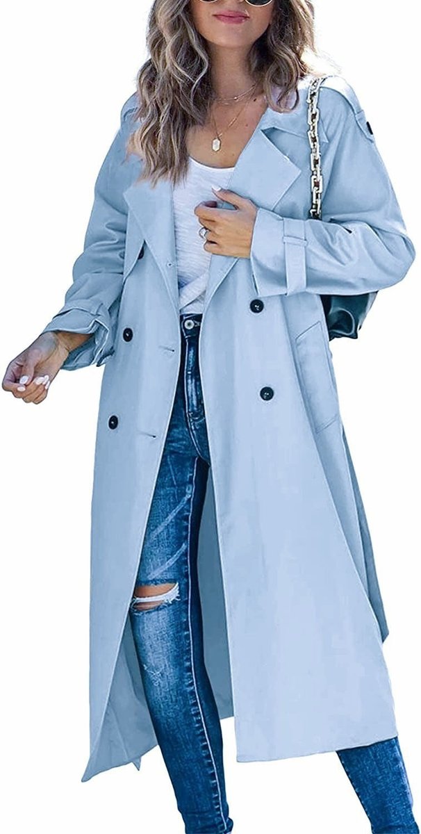 Olivia | Women's Oversized Double-Breasted Belted Longline Trench Coat