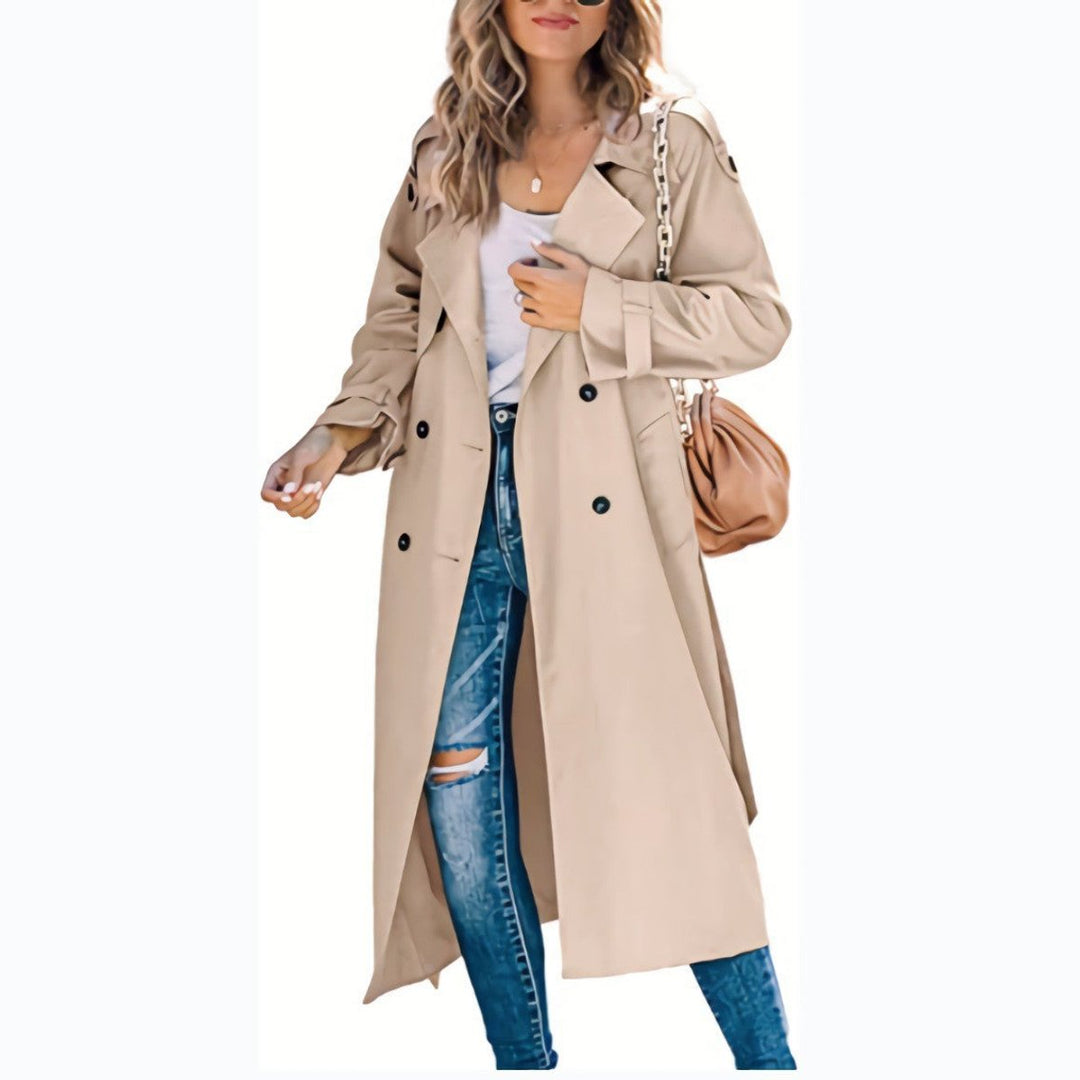 Olivia | Women's Oversized Double-Breasted Belted Longline Trench Coat