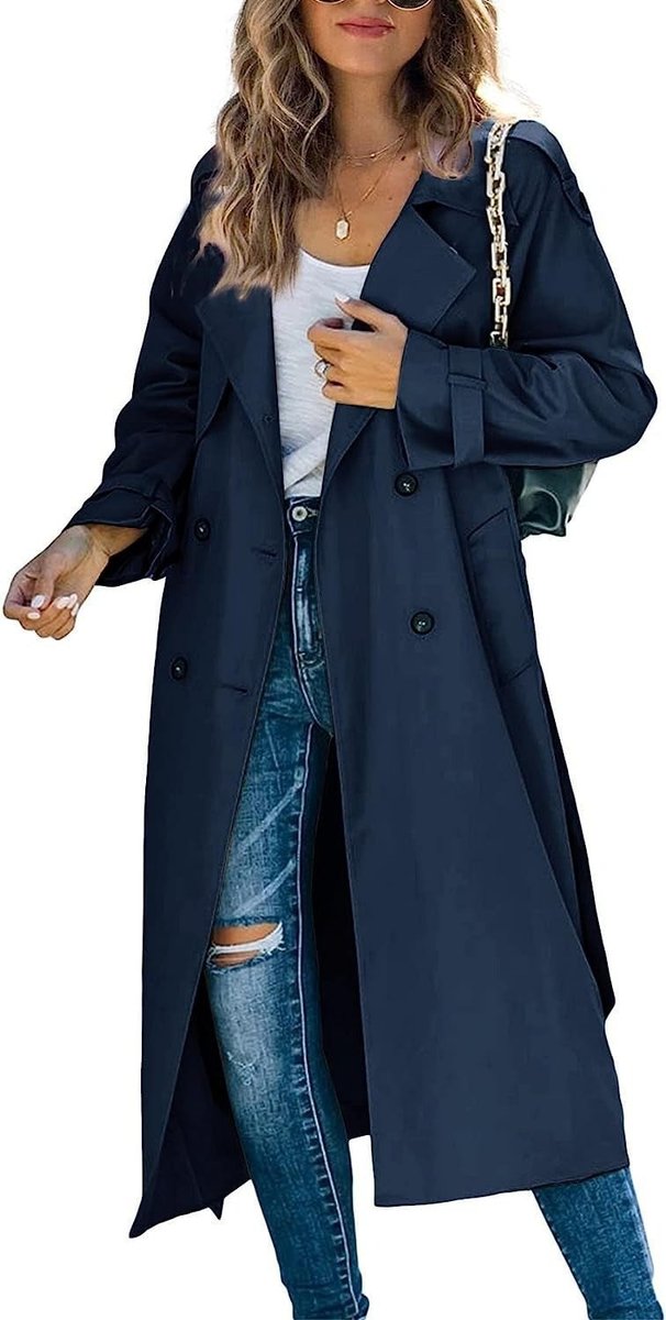 Olivia | Women's Oversized Double-Breasted Belted Longline Trench Coat