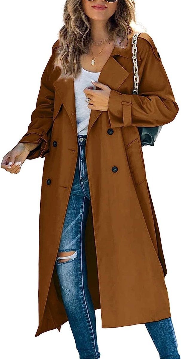 Olivia | Women's Oversized Double-Breasted Belted Longline Trench Coat