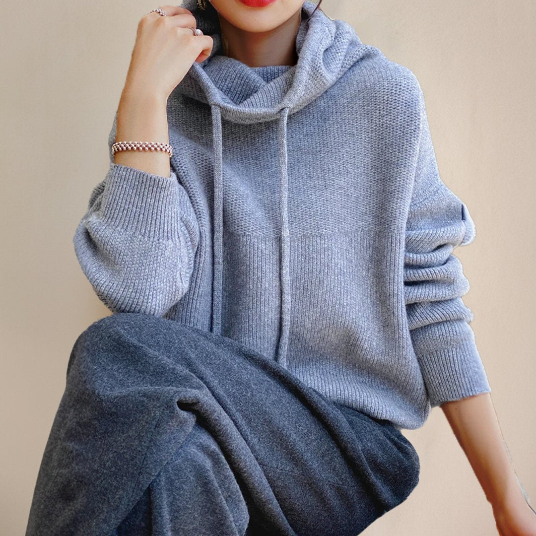 Willow | Women's Oversized Merino Wool Hooded Turtleneck Sweater