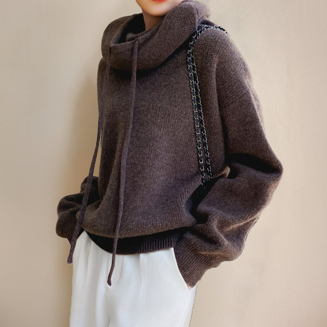 Willow | Women's Oversized Merino Wool Hooded Turtleneck Sweater