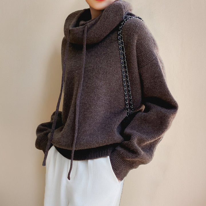 Willow | Women's Oversized Merino Wool Hooded Turtleneck Sweater