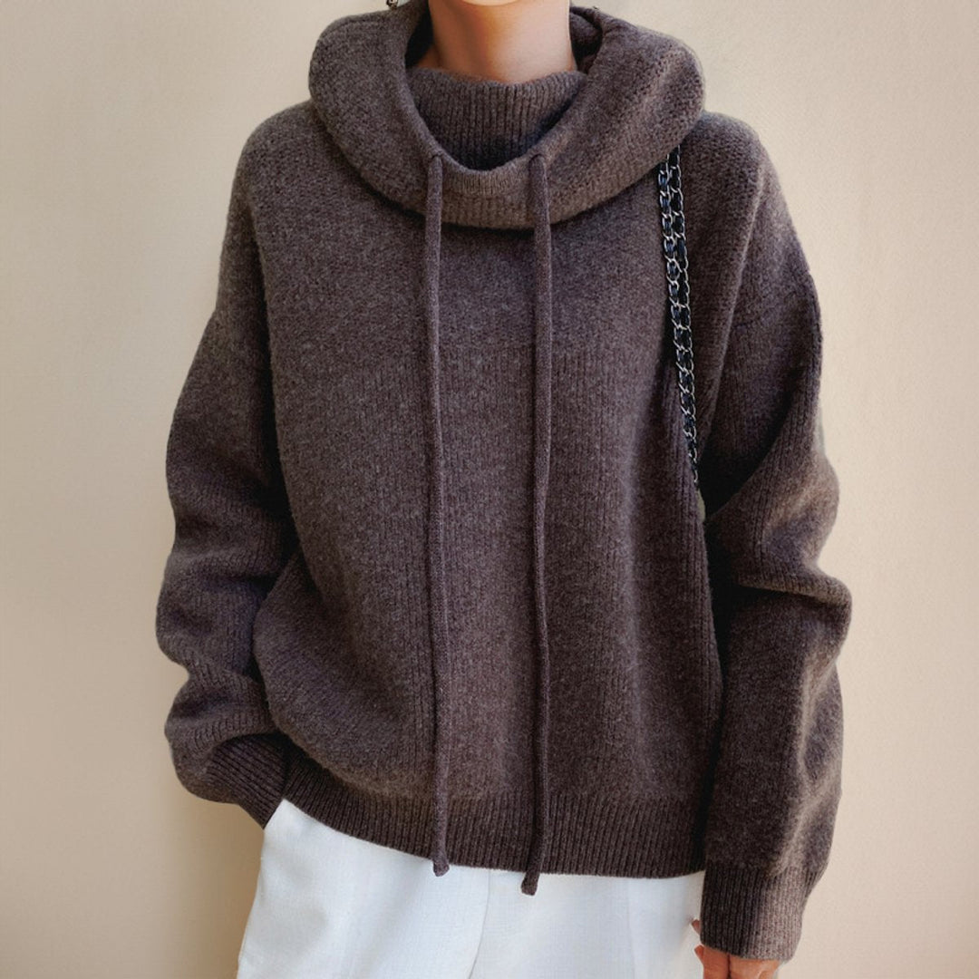 Willow | Women's Oversized Merino Wool Hooded Turtleneck Sweater