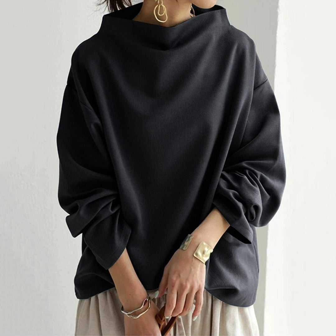 Scarlett | Women's Oversized Mock Neck Knit Sweater Top Long Sleeve