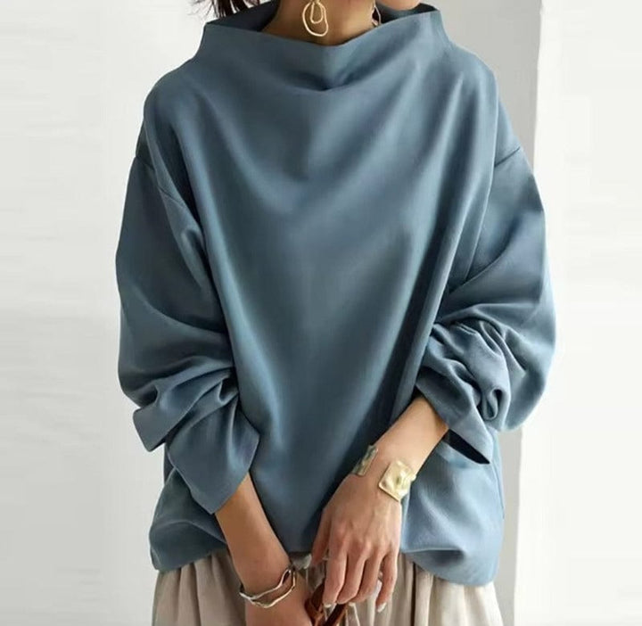 Scarlett | Women's Oversized Mock Neck Knit Sweater Top Long Sleeve