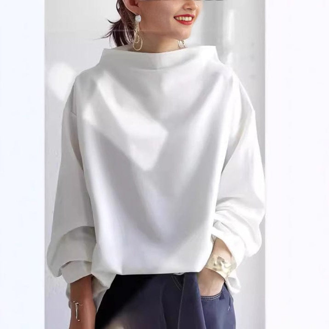 Scarlett | Women's Oversized Mock Neck Knit Sweater Top Long Sleeve