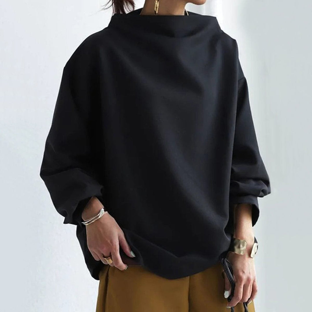 Scarlett | Women's Oversized Mock Neck Knit Sweater Top Long Sleeve