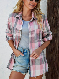 Lily | Women's Oversized Plaid Flannel Long Sleeve Button-Up Shirt